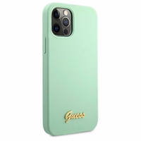 Guess GUHCP12MLSLMGGN iPhone 12/12 Pro 6.1" žalias Metal Logo Script