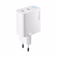 "Forever TC-06-65CC GaN PD QC įkroviklis 2x USB-C 65W, baltas