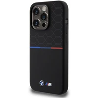 BMW M silikoninis raštas magnetinis dėklas telefonui iPhone 15 Pro - juodas