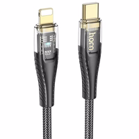 Kabelis USB C į Lightning Hoco PD 27W 1,2 m U121 juodas permatomas