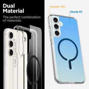 Spigen Ultra Hybrid OneTap Ring magnetinis dėklas telefonui su MagSafe Samsung Galaxy S23 FE - skaidrus juodas