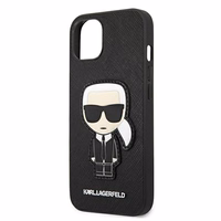Karl Lagerfeld Saffiano Ikonik Karl's Patch Dėklas iPhone 13 mini - Juodas
