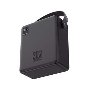 Внешний аккумулятор Wozinsky W8-B 100000mAh 30W, 2xUSB-A, 2xUSB-C, с фонариком, черный