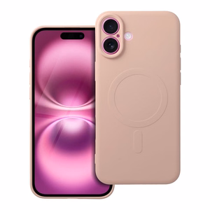 Silikoninis magnetinis dėklas telefonui, suderinamas su MagSafe, skirtas iPhone 16 Plus, rožinis