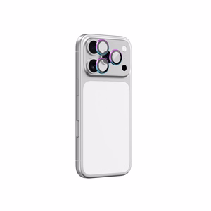 AmazingThing Objektyvo Stiklas iPhone 17 Pro / Pro Max su Vaivorykštiniu Aliuminio Rėmu