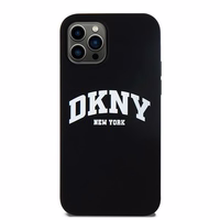 DKNY Skystas silikoninis baltas spausdintas logotipas magnetinis dėklas telefonui iPhone 12/12 Pro - juodas
