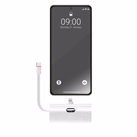 Išorinė baterija Forcell F-Energy Power Plug F5K3 PD 20W 5000 mAh su įmontuotu jungtimi Lightning balta