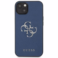 Guess GUHCP13SSA4GSBL iPhone 13 mini 5.4" mėlynas/mėlynas kietas dėklas Saffiano 4G Metalinis Logotipas