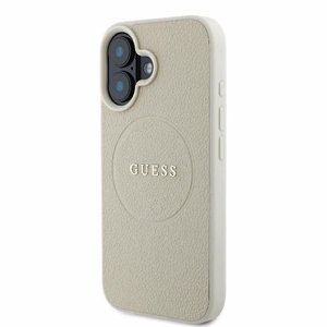 Guess Grūdėtas Žiedas Magnetinis dėklas telefonui iPhone 16 - smėlio spalvos