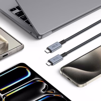 Tech-Protect UltraBoost Max USB-C 4.0 / USB-C 4.0 PD 240W 8K 40Gbps 2m kabelis - pilkas