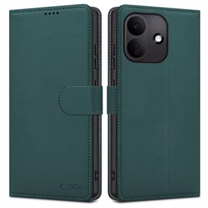 Tech-Protect Wallet dėklas-piniginė, skirtas Xiaomi Redmi Note 17 Pro 5G – žalias