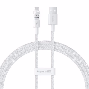 Baseus Gem USB-A į Lightning 2.4A greito įkrovimo laidas 1 m, baltas
