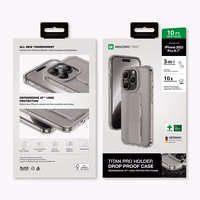 Amazing Thing Titan Pro dėklas telefonui su stovu 10FT IP156.7PTHGY iPhone 15 Pro Max titano spalvos