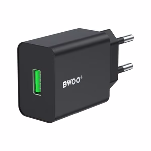 BWOO sieninis įkroviklis CDA249 5V 2,4A USB-A, juodas