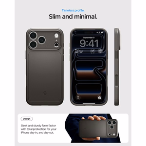 Spigen Thin Fit MagSafe dėklas, skirtas iPhone 17 Pro / 18 Pro, grafito spalvos