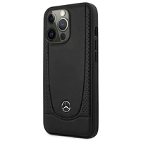 Mercedes MEHCP15XARMBK iPhone 15 Pro Max 6.7" juodas kietas odinis dėklas telefonui Urban