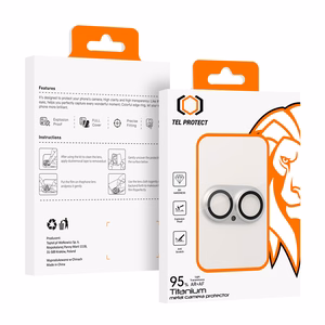Tempered stiklas Tel Protect 95% AR+AF Full Metal kameros apsauga on camera for Iphone 17 sidabrinis (camera island)