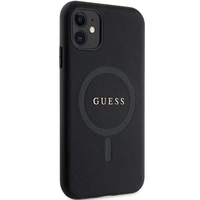 Guess GUHMN61PSAHMCK dėklas iPhone 11 / Xr - juodas Saffiano MagSafe
