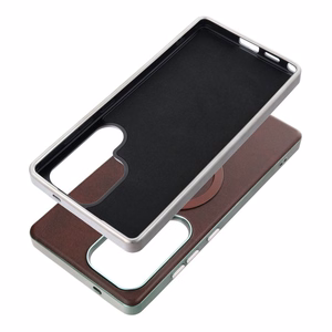 GENTLEMAN MAG COVER magnetinis dėklas telefonui, suderinamas su MagSafe, skirtas SAMSUNG S26 Pro, rudas