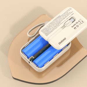 Išorinė baterija Dudao K14 Sand 10000mAh (PD / QC3.0) + Type-C / Lightning laidas