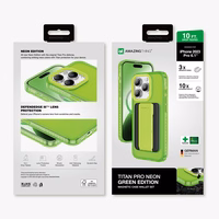 Amazing Thing Titan Pro Neon Mag piniginės dėklas 10FT IP156.1PTWGN Iphone 15 Pro žalia su stovu