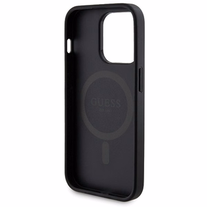 Guess 4G Metal Logo dėklas telefonui rinkinys iPhone 14 Pro Max + 5000mAh Magnetinė išorinė baterija - juoda