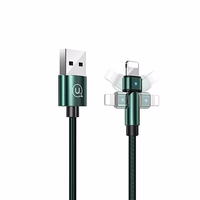 USAMS Laidas pintas sukamas U60 2A Lightning žalias 1m SJ476USB02 (US-SJ476)