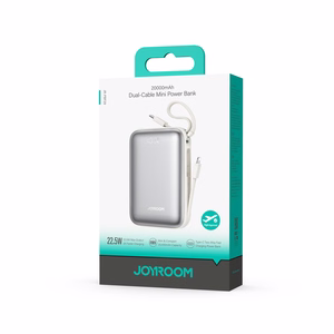 Joyroom JR-PBF29 20000mAh 22.5W išorinė baterija su dvigubu laidu balta