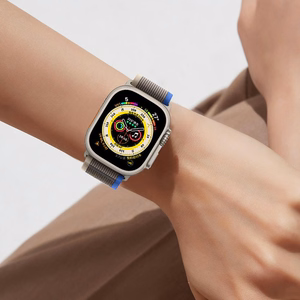 TECH-PROTECT NYLON APPLE WATCH 4 / 5 / 6 / 7 / 8 / 9 / SE / ULTRA 1 / 2 (42 / 44 / 45 / 49 MM) JUODAS/ORANŽINIS