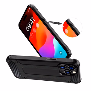 iPhone 15 Pro Hybrid Armor dėklas - juodas