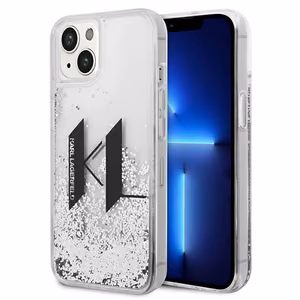 Karl Lagerfeld Liquid Glitter Big KL чехол для iPhone 14 - серебряный