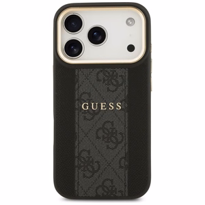 Guess 4G Stripe Magnetinis dėklas telefonui iPhone 17 Pro - juoda