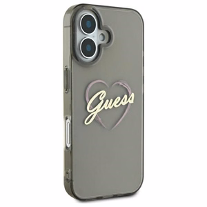Guess IML Širdies dėklas telefonui iPhone 16 - juodas