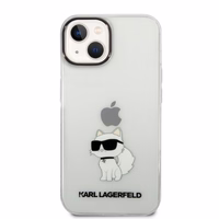Karl Lagerfeld Ikonik Choupette dėklas telefonui iPhone 14 Plus - permatomas