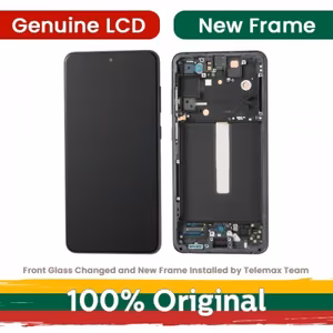 Ekranas skirtas Samsung G990 S21 FE su rėmeliu / Graphite / (Atnaujintas: Telemax)