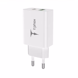 SIENINIS ĮKROVIKLIS T-PHOX SPEEDY USB-C 20W + USB 18W QC 3.0 BALTAS