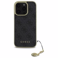 Guess 4G Charms Kolekcijos dėklas iPhone 16 Pro Max - juodas