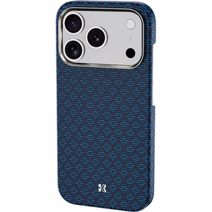 Mėlynas „Benks Magnetic Armor Air Armor Grid 600D“ kevlaro dėklas su metaliniu rėmeliu (C.K.FL.AP.BE.0072), skirtas iPhone 18 Pro / iPhone 17 Pro