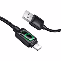 Kabelis su LCD ekranu USB A-Lightning Hoco 2,4A 1,2 m U146 juodas