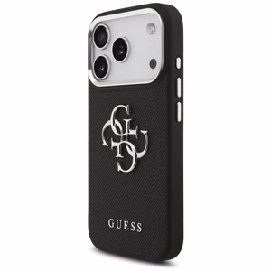 Guess Grained Big 4G Classic Logo dėklas telefonui iPhone 17 Pro - juodas