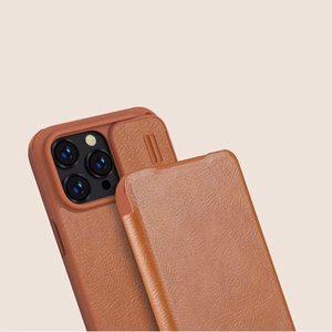 Dėklas Nillkin Qin Pro Leather Apple iPhone 14 Pro Max rudas