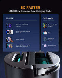 Automobilinis įkroviklis Joyroom JR-CCN18 USB-C/USB-A 65W juodas