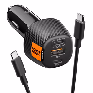 Spigen Essential EV1133 car charger with 3 ports, black