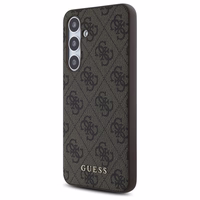 Guess GUHCS24FEG4GFBR S24 FE S721 rudas/rudas kietas dėklas 4G Metalinis Auksinis Logotipas