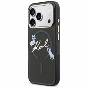 Karl Lagerfeld IML Choupettes Karl Script Logo MagSafe Dėklas for iPhone 17 Pro Max - juodas