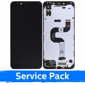 Ekranas skirtas Xiaomi Mi A2 juodas su rėmeliu (Service Pack)