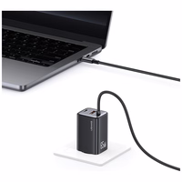 Tinklo įkroviklis USAMS JC Series CC266 65W GaN Fast Charger 2xUSB-C 1xUSB-A juodas