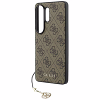 GUESS dėklas for SAMSUNG S26 Ultra GUHMS26LGF4GBR (PU 4G Classic Logo with Charm) rudas