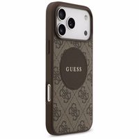Guess 4G Circle Classic Logo Magnetinis dėklas telefonui iPhone 17 Pro Max - ruda