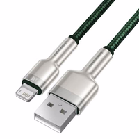 USB laidas "Lightning Baseus Cafule", 2,4 A, 1 m (žalias)